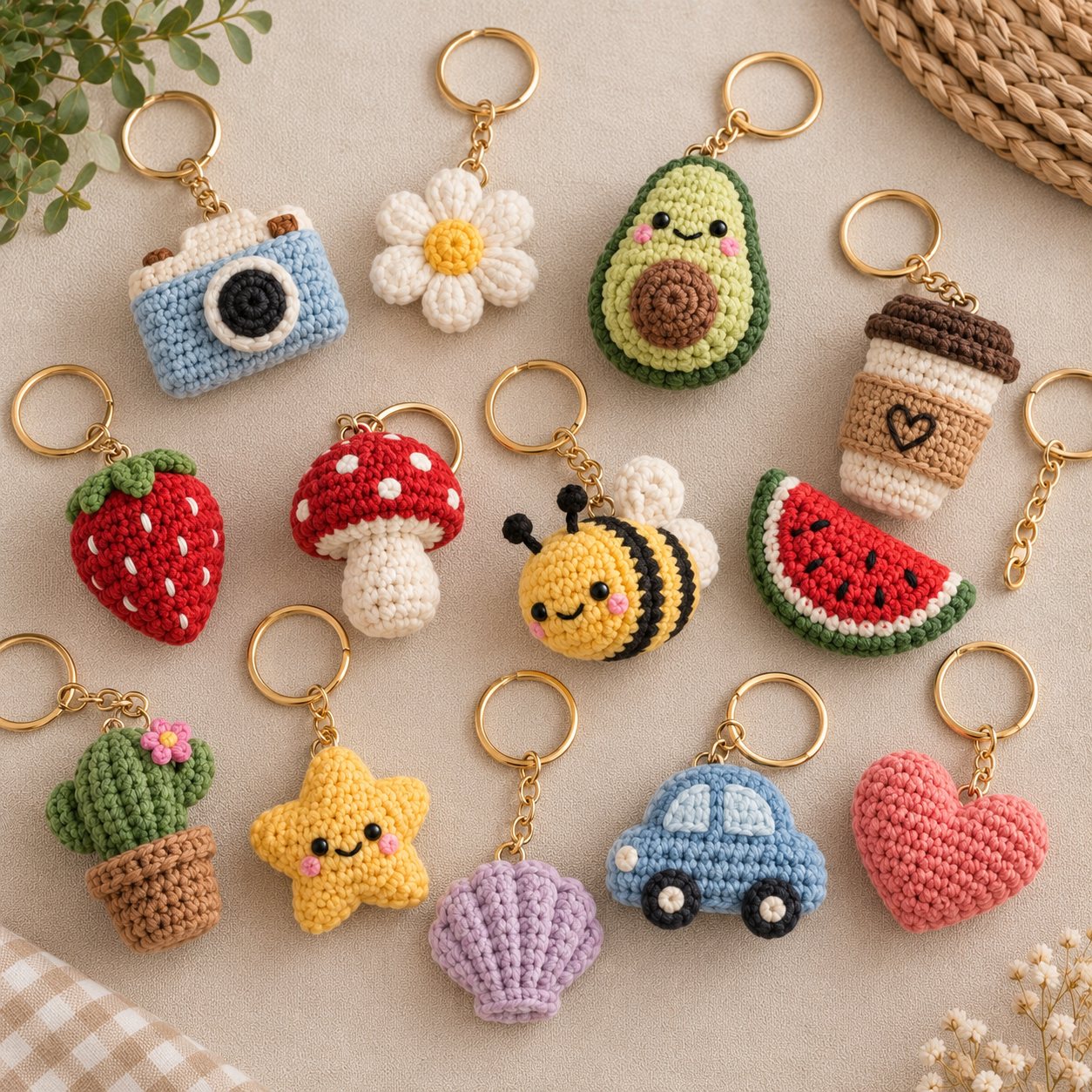 8 Crochet Keychain Patterns That Are Almost Too Cute