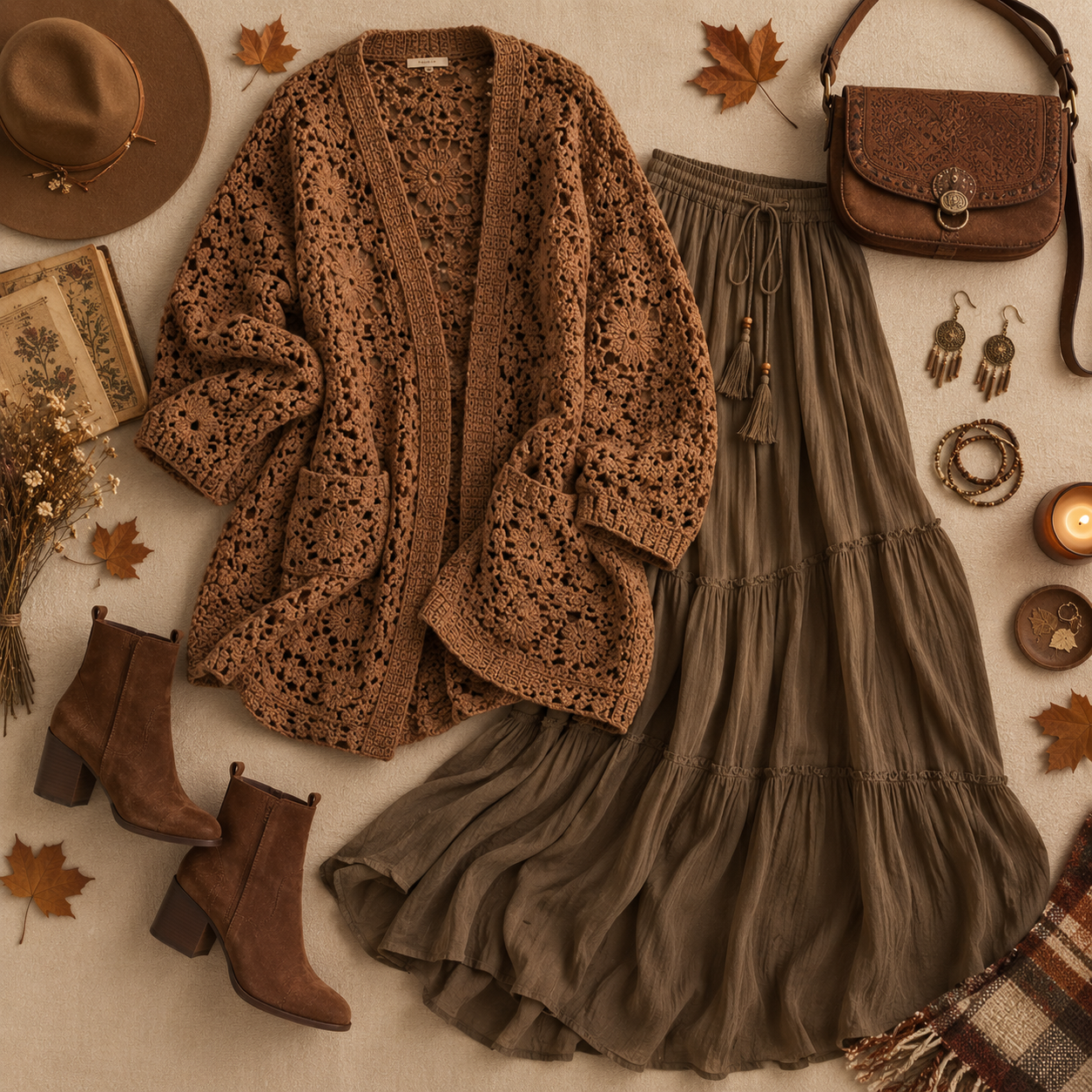 10 Crochet Cardigan Outfit Ideas for Fall image 4